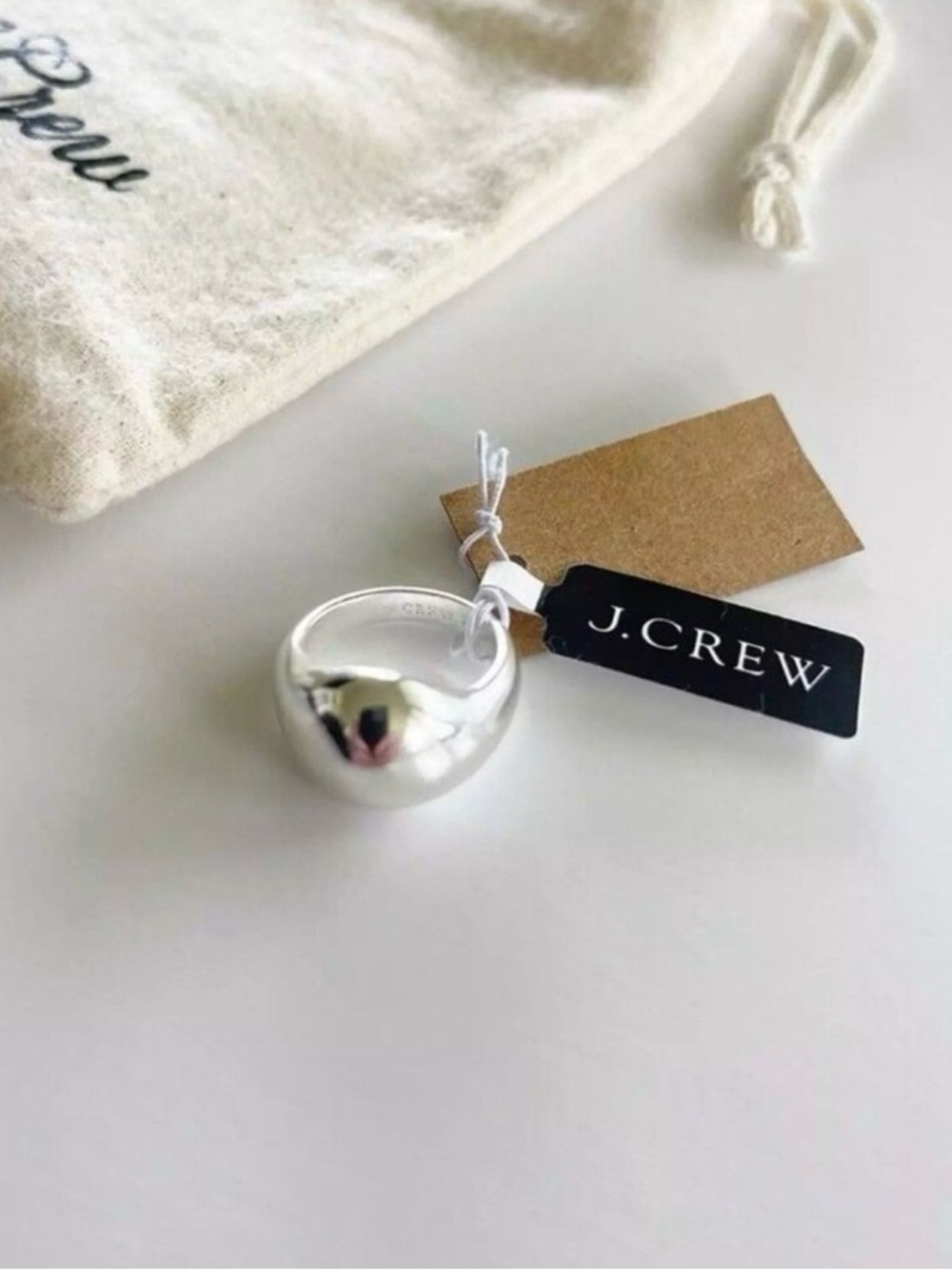 J.Crew Silver‎ Dome Ring Size 6
